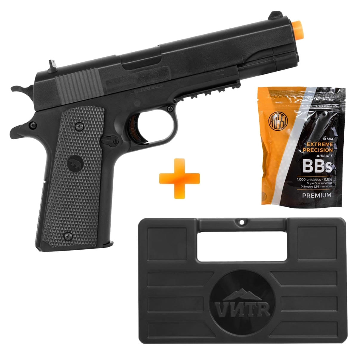 Pistola Airsoft Colt 1911 Spring - Plástico - Toy - Calibre 6,0mm