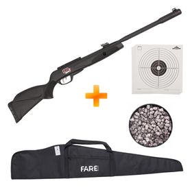 Carabina de Pressão Black Fusion 4.5mm Gamo IGT Mach 1 + Capa + Chumbinhos + Alvos