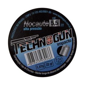 Chumbinho Technogun Nocaute 5.5mm - 125 unidades
