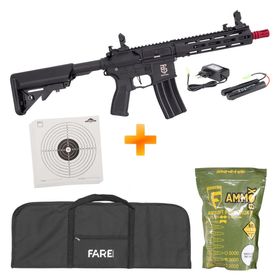 Rifle de Airsoft AEG M4 AR15 Sentinel 8" M-Lok – Rossi + Capa + BBs + Alvos