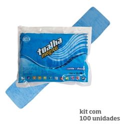 Kit com 100 Toalhas Mágicas Multiuso Azul Sem Relevo 100 x 20cm - Fixxar