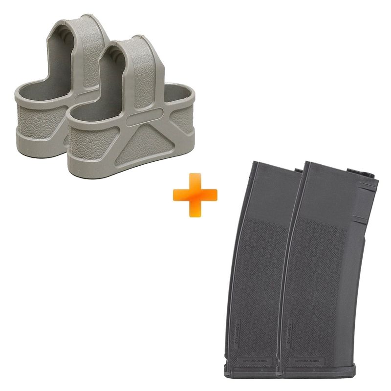 kit-airsoft-com-2-magazines-m4-s-mag-mid-cap-black-120bb-polimero-specna-arms-fast-mag-rubber-z1