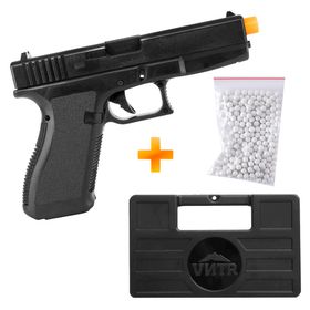 Pistola de Airsoft Spring S23 6mm G23 - QGK + BBs + Maleta