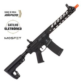 Rifle de Airsoft M4 Avenger 5 DMR AEG Preta Gatilho Eletrônico - Poseidon