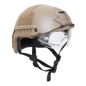 Capacete Tático Emerson Fast MH CV Tan com Óculos