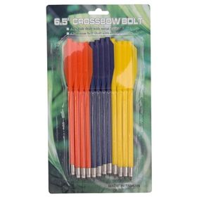 Kit com 12 Flechas / Setas plásticas de 6.5" Coloridas para bestas 50 e 80