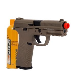 Pistola de Airsoft a Gás GBB BLE-001-ST Tan ICS + Cilindro Green Gas Taikoon