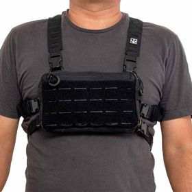 Peitoral Tático Chest Rig Multifunção ASSET MK2 Preta - EVO