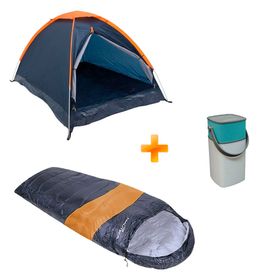 KIT CAMPING - Barraca Panda 2 Pessoas + Saco de Dormir + Lanterna com Speaker