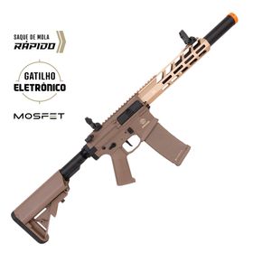 Rifle de Airsoft M4 Avenger 4 Silencer AEG Tan Gatilho Eletrônico - Poseidon