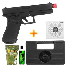 Pistola de Airsoft a Gás GBB Green Gas R17 Full Metal BlowBack - Rossi + Case + Green Gás + BBs + Alvos