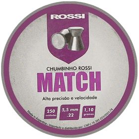 Chumbinho Rossi Match Alta Precisão 5.5mm - 250 unidades