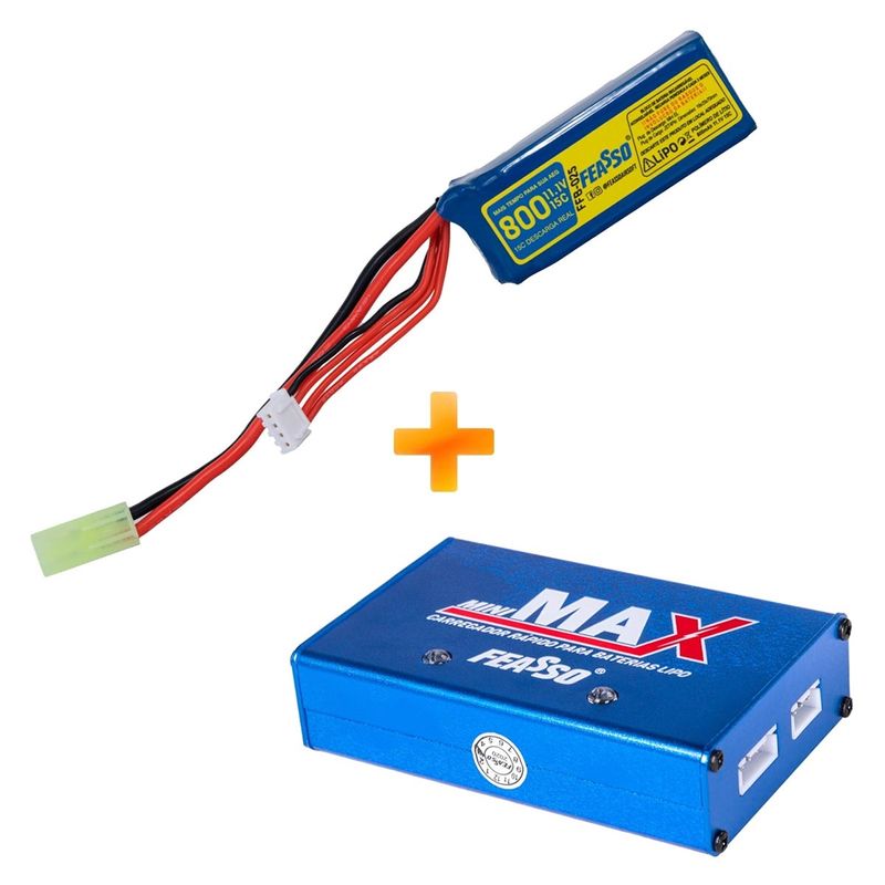 kit-bateria-lipo-11-1v-800mah-ffb-025-15c-carregador-baterias-mini-max-lipo-bivolt-feasso-z1