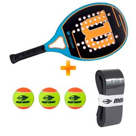 Raquete Beach Tryumph - Wilson + 3 Bolas + Overgrip Premium - Mormaii