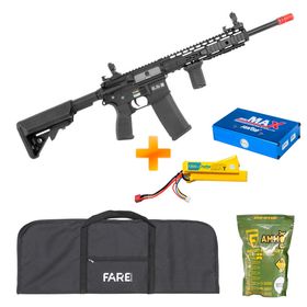 Rifle de Airsoft AEG M4 Carbine Long Keymod SA-E09 Black EDGE E-Series - Specna Arms + Capa + Bateria e Carregador + BB's