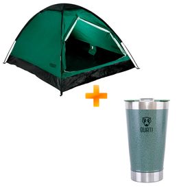 Barraca Carajas 4 Pessoas Verde + Copo Térmico Com Abridor - Quati