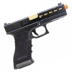 Pistola de Airsoft a Gás Green Gas GBB G17 DB-747 ZEV Keymod com Case Rígida - Double Bell