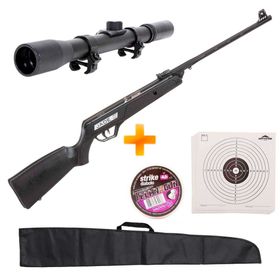 Carabina de Pressão CBC Jade New Preta 4.5mm + Luneta 4x20 + Capa + Chumbinho + Alvos
