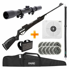 Carabina de Pressão CBC Jade Pro Preta 5.5mm + Luneta 4x20 + Capa + Porta Chumbinho + Bandoleira + Chumbinho + Alvos