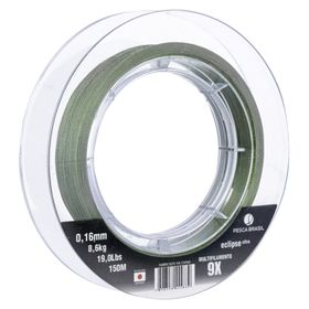 Linha Multi Eclipse - Ultra 0,16 Mm Verde Musgo 19 Lbs - PESCA BRASIL