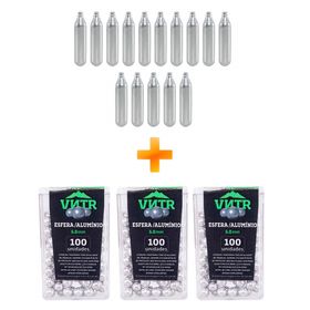 Kit com 3 Esferas de Alumínio 6.0mm 100 Unidades + 15 CO2