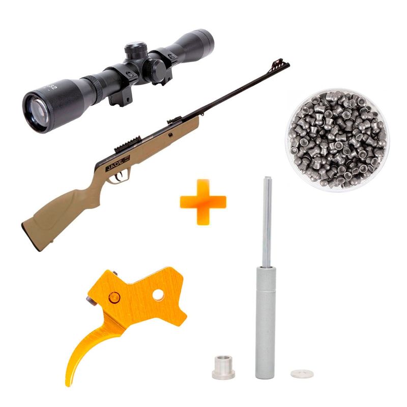 kit-custom-carabina-pressao-cbc-jade-mais-ox-tan-4-5mm-com-gas-ram-gatilho-luneta-chumbinho-z8