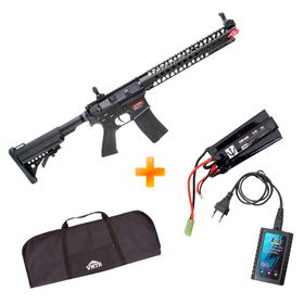 Rifle de Airsoft AEG M4 Cobra WS LVOA Full Metal 13.5” EVO + Bateria Lipo 11.1v + Carregador + Capa