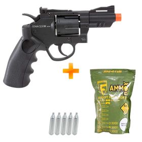 Revolver de Airsoft CO2 QGK TITAN 2.5 BK Full Metal - QGK + CO2 + BBs