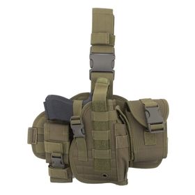Coldre de Perna Verde Oliva com Bolso para Pistola