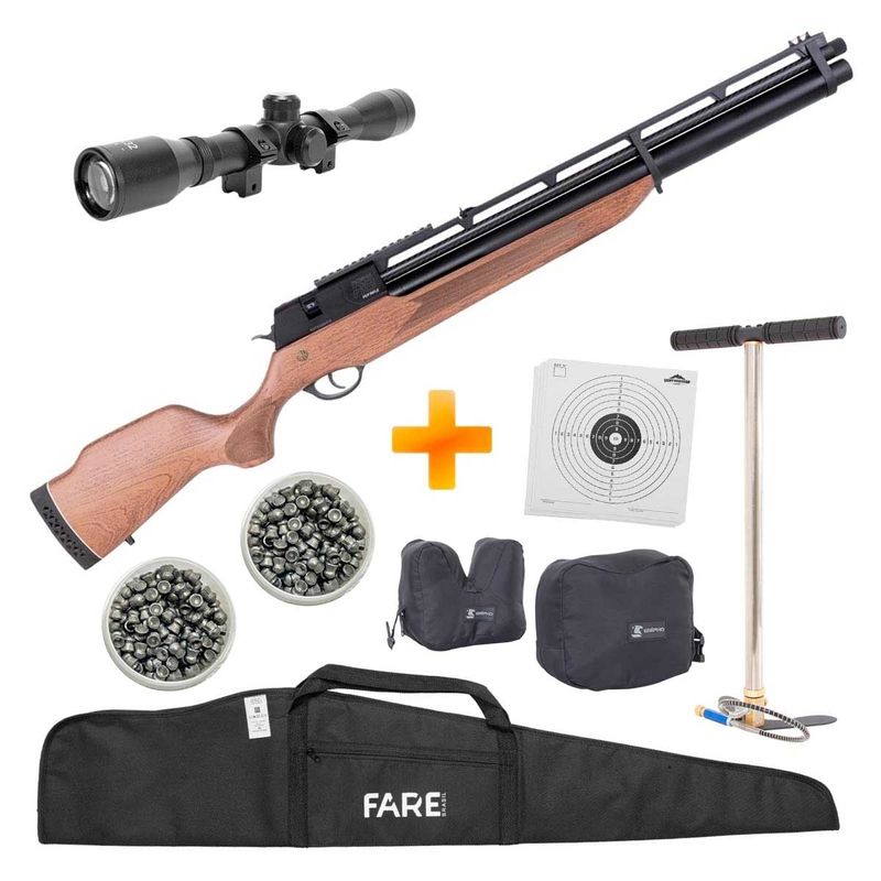 carabina-de-pressao-pcp-rossi-r8-standard-6-35mm-bomba-luneta-sand-bag-capa-chumbinhos-alvos-z8