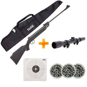 Carabina de Pressão QGK14 Black Edition 5.5mm + Luneta 4x20 + Capa + Chumbinhos