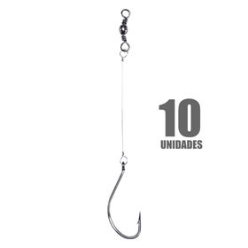 Anzol Maruseigo Black 6 Encastoado - Pacote com 10 Unidades - PESCA BRASIL