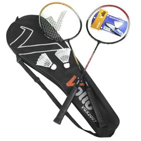 Kit Badminton Vollo VGX-2007 com 2 Raquetes + 2 Petecas