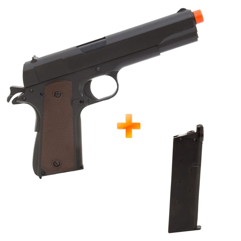 pistola-de-airsoft-gbb-green-gas-m1911-a1-r31-black-c-blowback-magazine-extra-z1