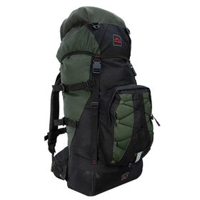 Mochila Crampon 60 Litros Preta e Verde  - Trilhas e Rumos