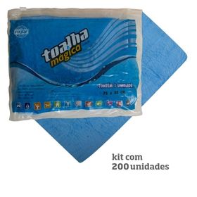 Kit com 200 Toalhas Mágicas Multiuso Azul Sem Relevo 75 x 35cm - Fixxar