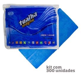 Kit com 300 Toalhas Mágicas Multiuso Azul 1 Lado em Baixo Relevo 75 x 35cm - Fixxar