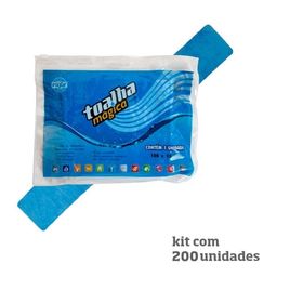 Kit com 200 Toalhas Mágicas Multiuso Azul Sem Relevo 100 x 15cm - Fixxar