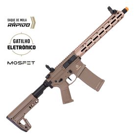 Rifle de Airsoft M4 Punisher 4 AEG Tan Gatilho Eletrônico - Poseidon