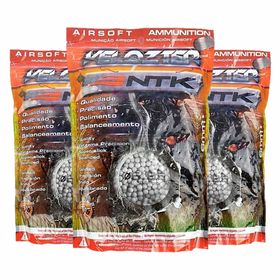 KIT BBs para Airsoft - Nautika Velozter Munição 0.20g 15000 unidades