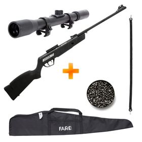 Carabina de Pressão CBC Jade Mais Preta 5.5mm + Luneta + Capa + Bandoleira + Chumbinho