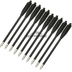 Embalagem com 10 Setas Pretas de Alumínio 6.5 (16cm) para Besta/Balestra
