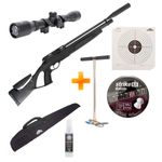 carabina-de-pressao-pcp-gamo-coyote-black-whisper-5-5mm-bomba-luneta-4x32-capa-chumbinho-alvos-z17