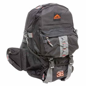 Mochila Crampon 38 Litros Preto com Pontilhado – Trilhas e Rumos