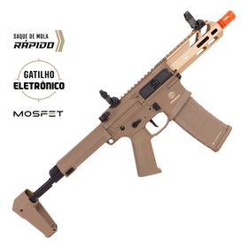 Rifle de Airsoft M4 PDW Avenger 1 AEG Tan Gatilho Eletrônico - Poseidon