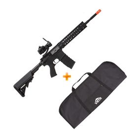 Rifle de Airsoft AEG CM16 R8-L com Mira Optrônica 30mm G&G + Capa