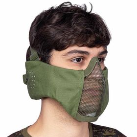 Máscara de Airsoft Confort Verde Com Proteção de Orelha