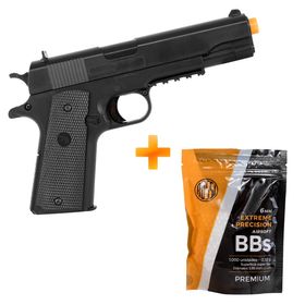 Pistola de Airsoft Spring S1911 6mm M1911 - QGK + BBs