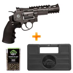 Revólver de Pressão a Gás CO2 Rossi WG 701 4"  4.5mm 6 Tiros + maleta + esferas