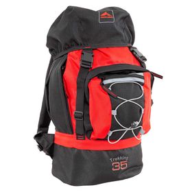 Mochila Trekking 35 Litros Vermelho e Preto - Trilhas e Rumos